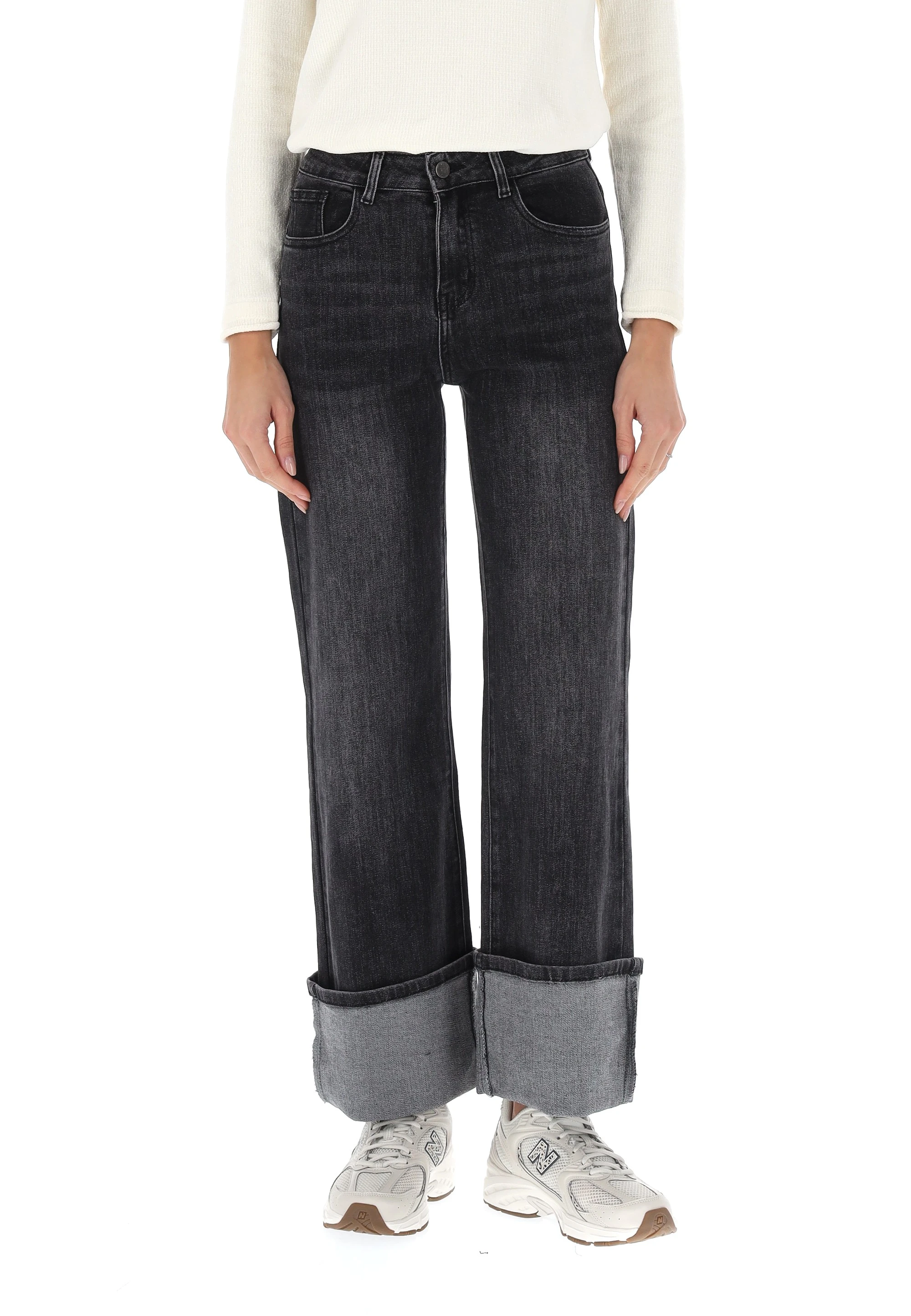 Jeans mom My Tina's con maxi risvolto